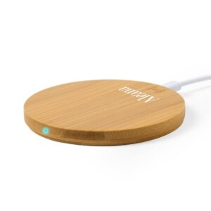 carregador wireless de bambu com ns dd dbs circular-personalizado