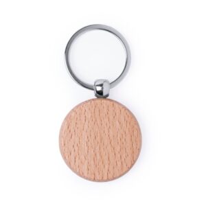 Porta-chaves de madeira circular