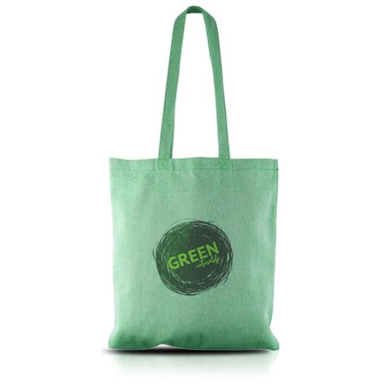 saco de algodão reciclado verde-escuro personalizado