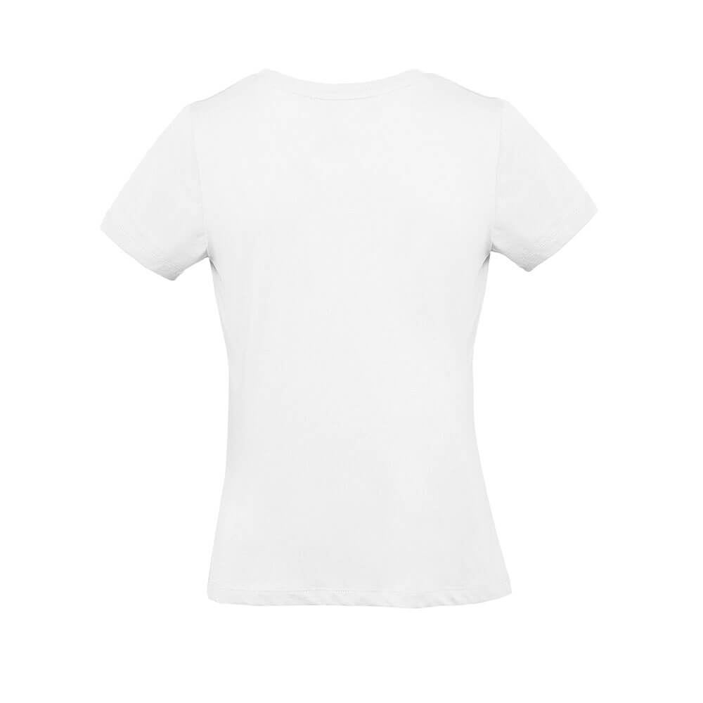 T-shirt de senhora branca de algodão orgânico