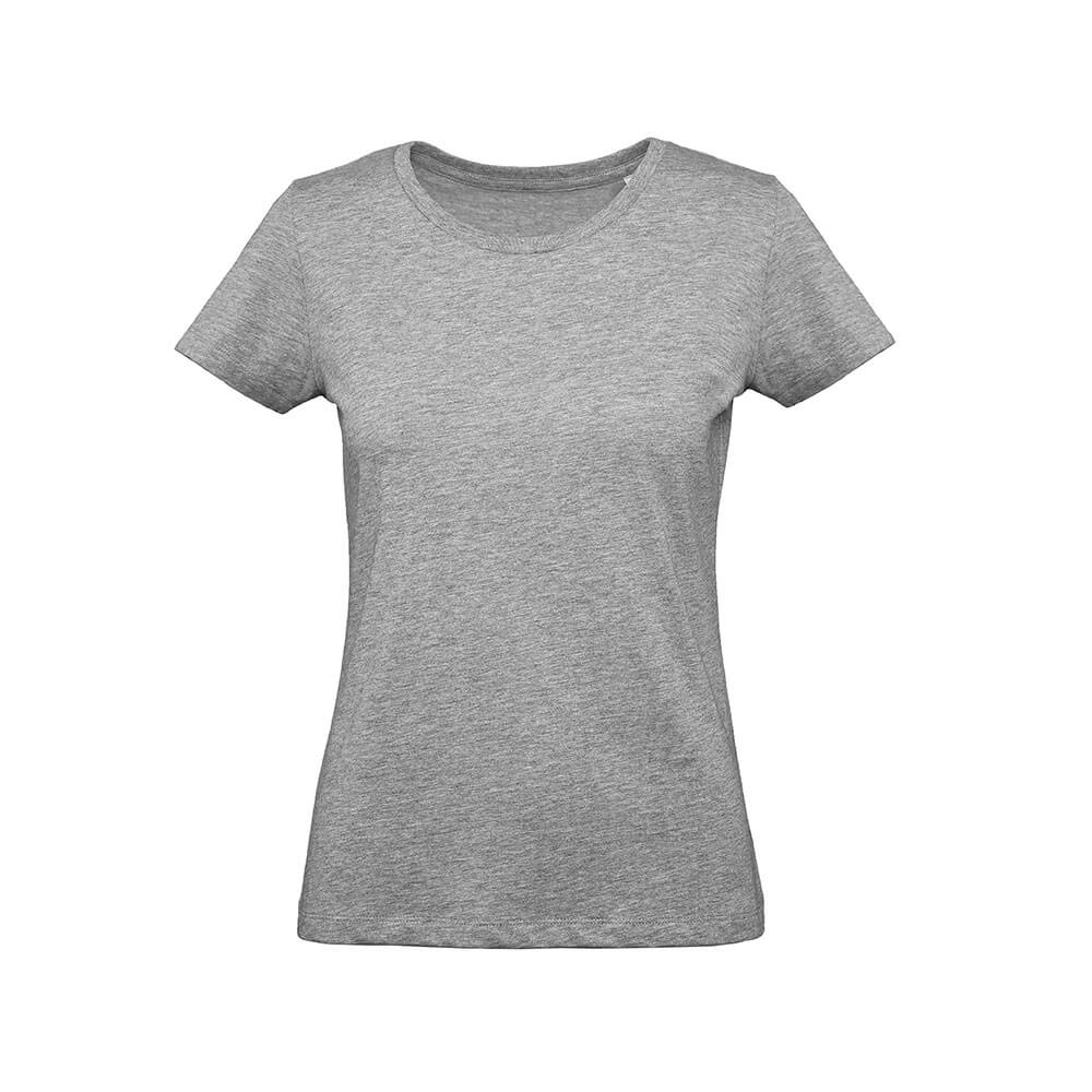 T-shirt de senhora cinzenta de algodão orgânico