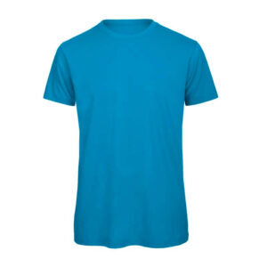T-shirt de homem azul clara de algodão orgânico