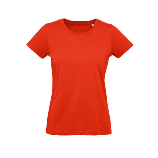 T-shirt de senhora laranja de algodão orgânico