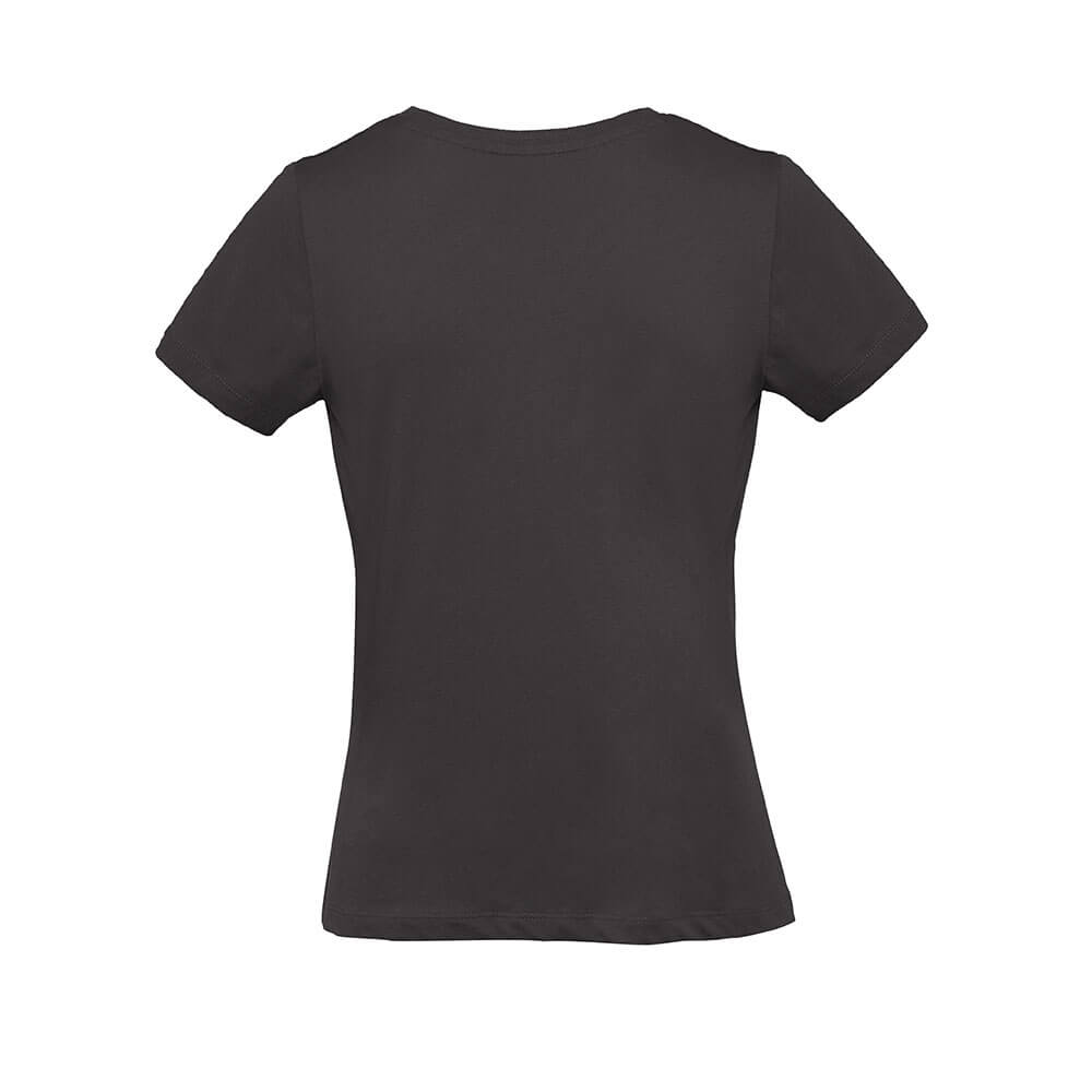 T-shirt de senhora preta de algodão orgânico