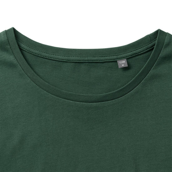 T-shirt de homem verde escura de algodão orgânico