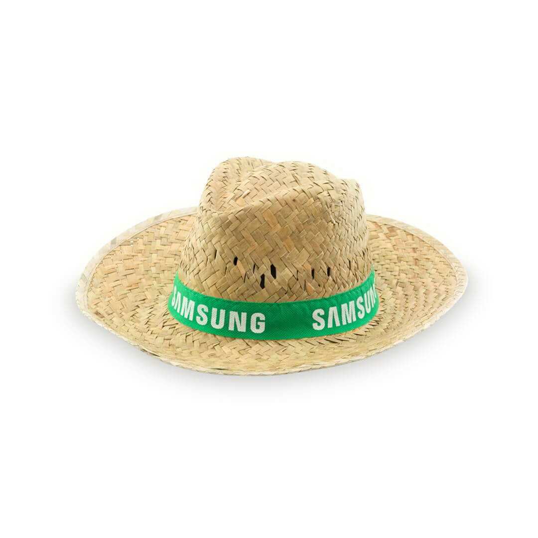 chapéu de palha com fita verde