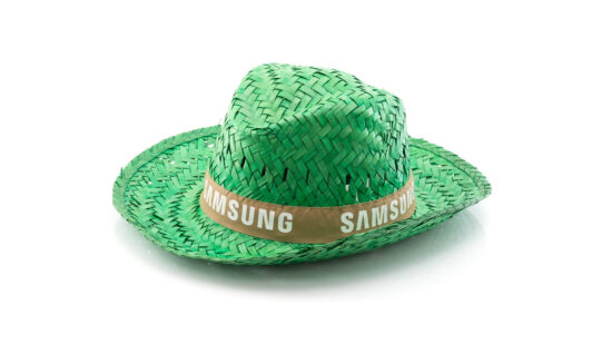 lateral de chapéu de palha verde