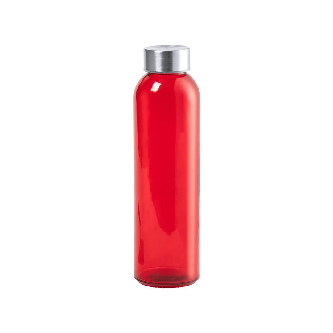 garrafa vermelha de vidro cristal reutilizável