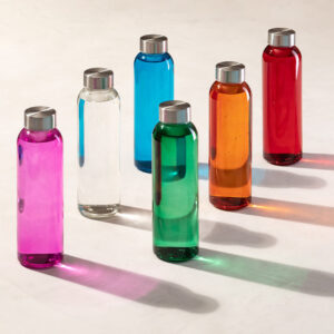 garrafas coloridas de vidro cristal reutilizáveis