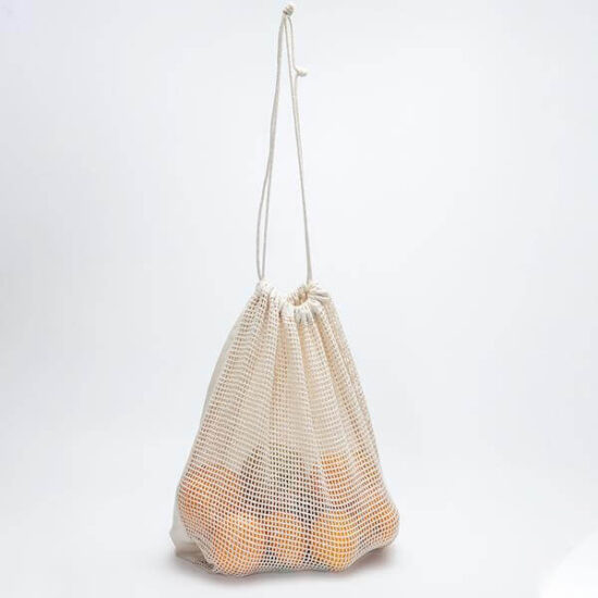 saco de rede de algodão com atilhos personalizável