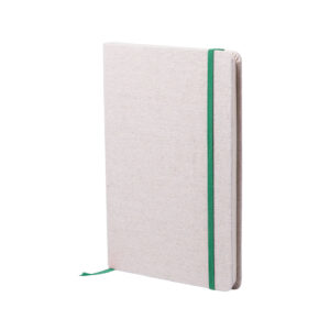bloco de notas a5 verde com capas em algodão