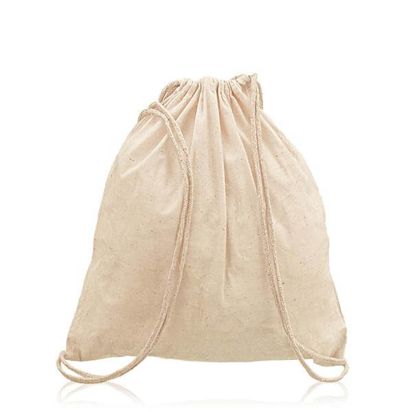 mochila de algodão com alças em atilhos