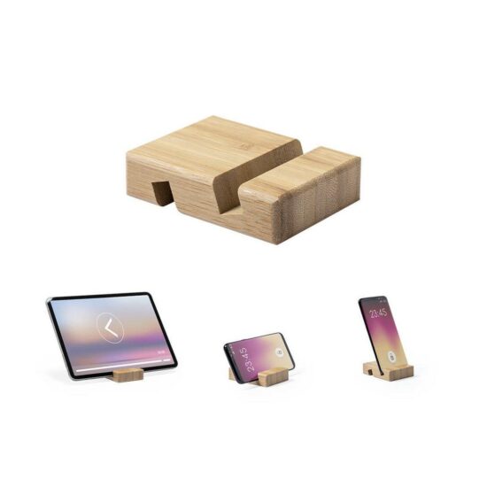 suporte de bambu para tablets e smartphones