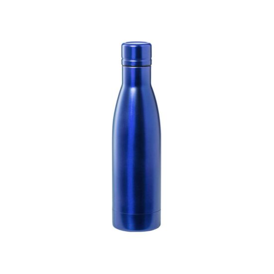 garrafa térmica azul de aço inoxidável