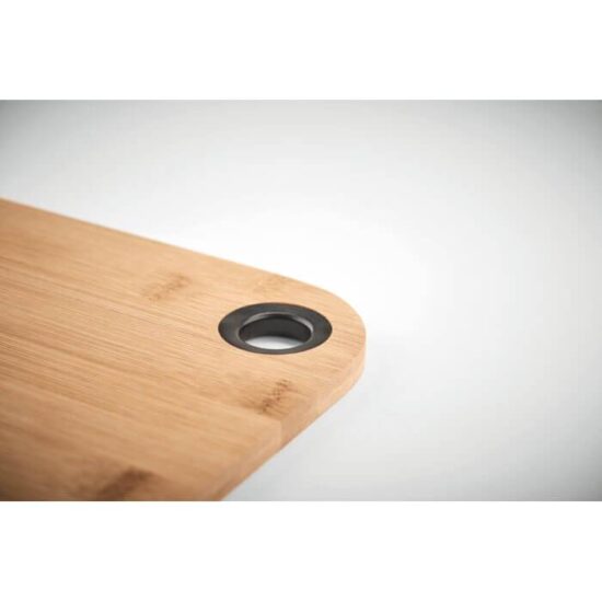 orifício para suporte de tábua de cozinha de bambu