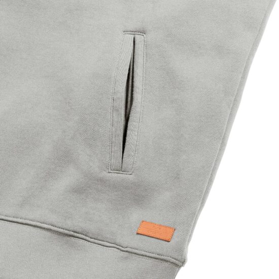 bolso de sweatshirt de algodão orgânico cinzenta clara