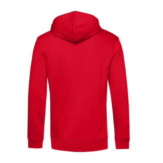 costas de sweatshirt vermelha em algodão orgânico e poliéster reciclado