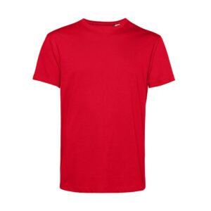 frente de t-shirt de homem vermelha de algodão orgânico