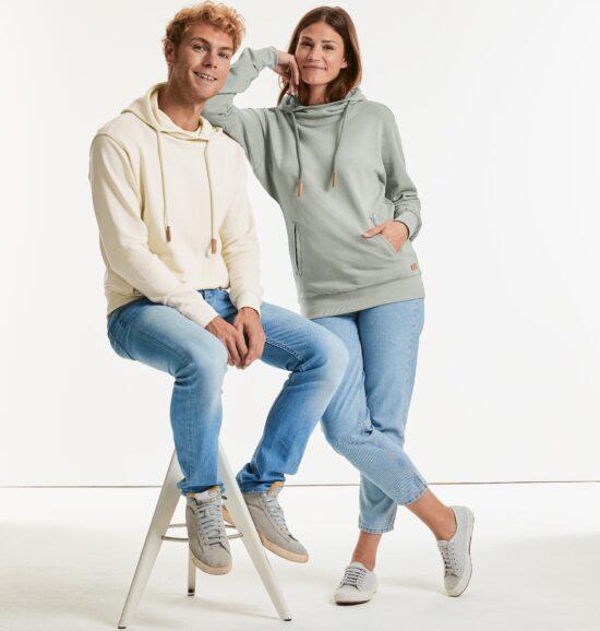 modelos com sweatshirt de algodão orgânico unissexo