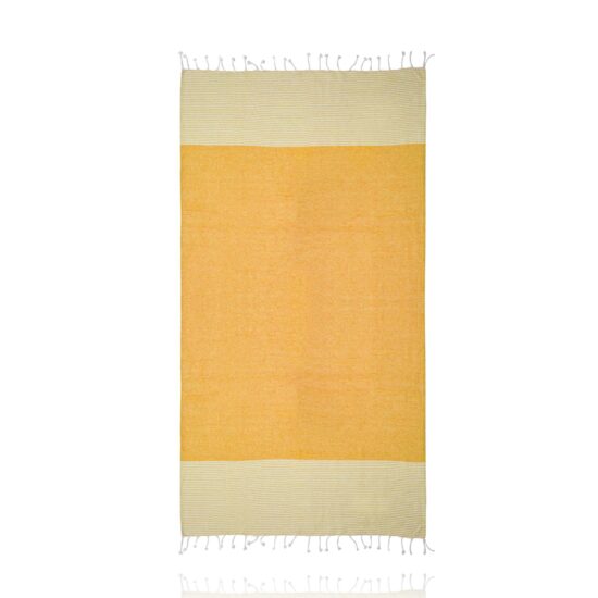 toalha de praia amarela em algodão