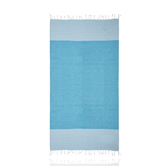 toalha de praia azul em algodão