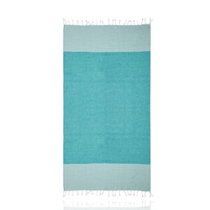 toalha de praia azul turquesa em algodão
