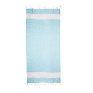 toalha de praia pareo em algodão azul clara