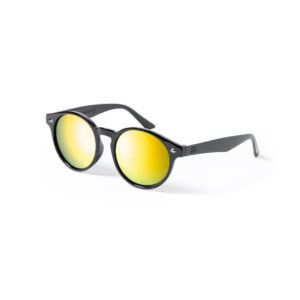 óculos de sol em rpet com lentes espelhadas amarelas