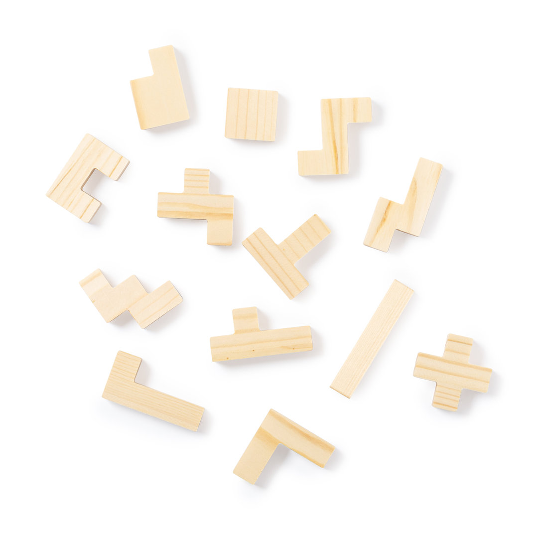 jogo de habilidade de madeira com peças de encaixe