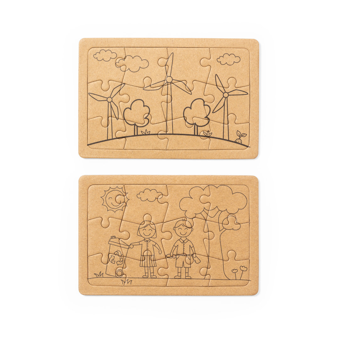 kit de puzzles em cartão reciclado com 2 puzzles