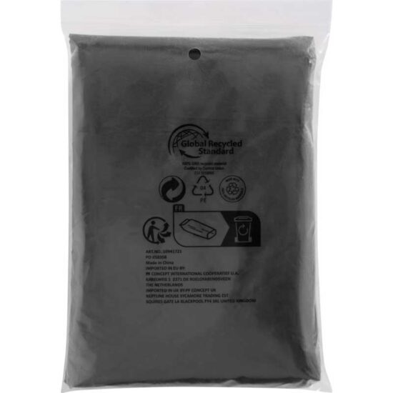 poncho impermeável com capuz e bolsa em rpet