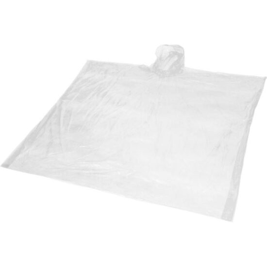poncho impermeável com capuz em rpet transparente