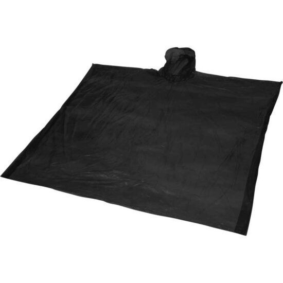 poncho impermeável com capuz em rpet preto