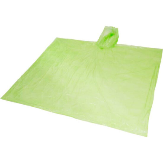 poncho impermeável com capuz em rpet verde