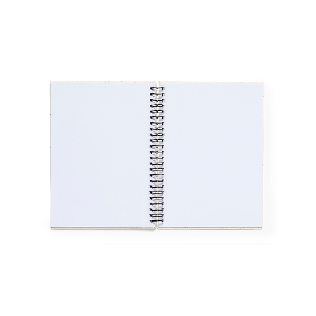 Caderno A5 personalizável de cartão reciclado com argolas metálicas