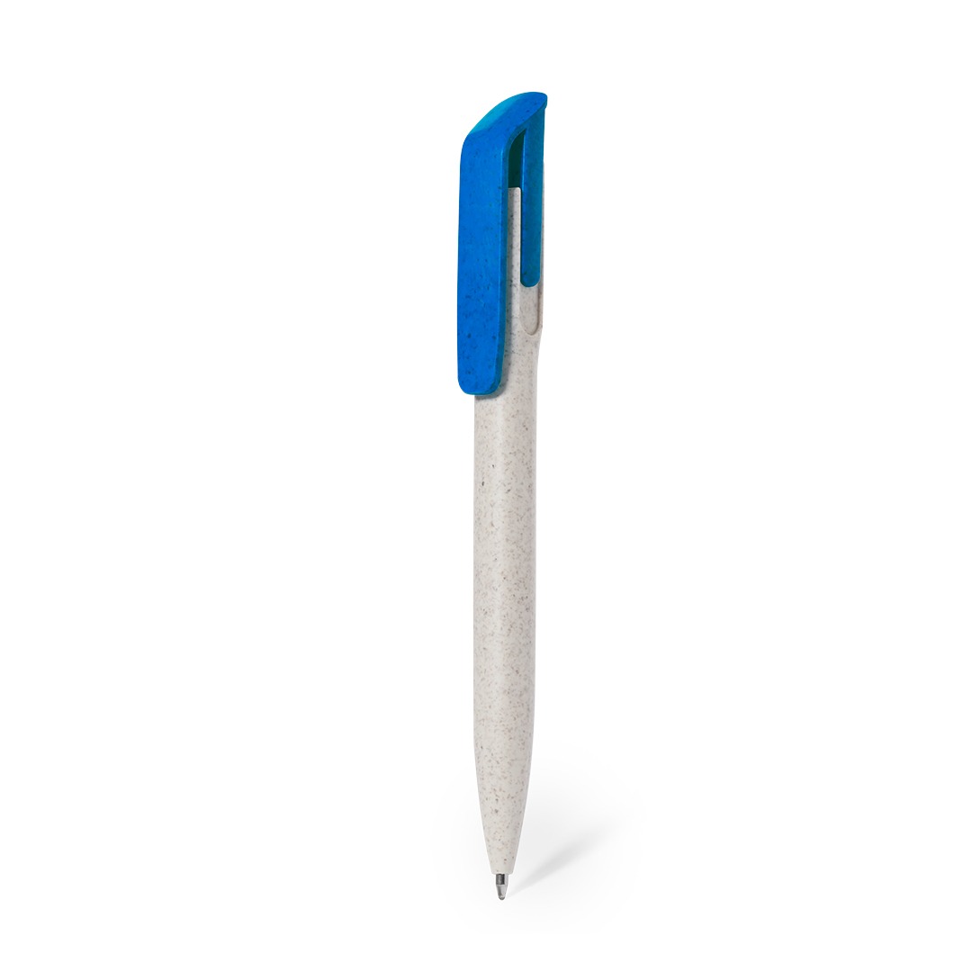 Caneta personalizável de palha de trigo e ABS azul