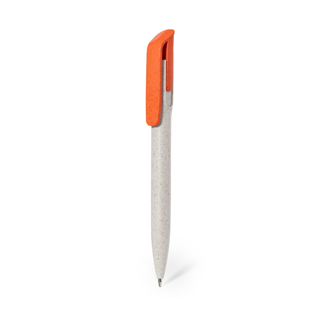 Caneta personalizável de palha de trigo e ABS laranja