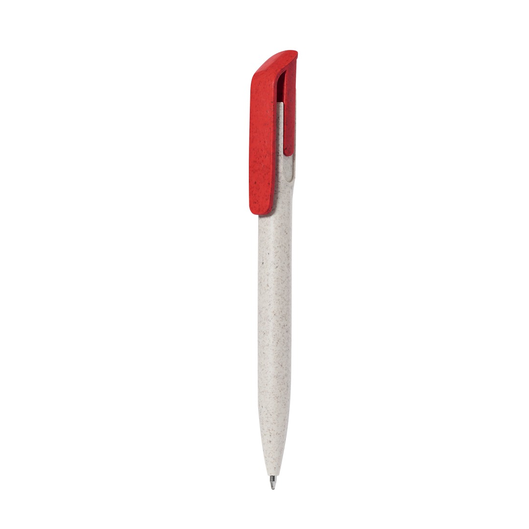 Caneta personalizável de palha de trigo e ABS vermelha