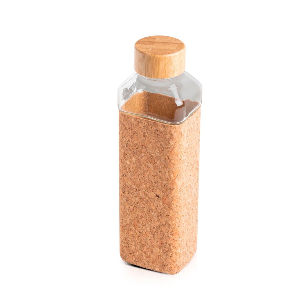 Garrafa de vidro personalizável com acabamento em cortiça com 640ml