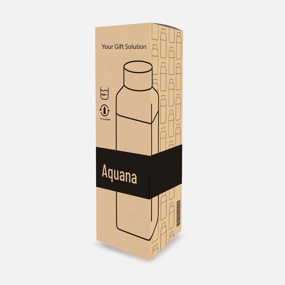 Garrafa personalizável de vidro com cortiça na caixa