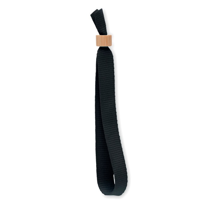 Pulseira de evento personalizável de RPET na cor preto
