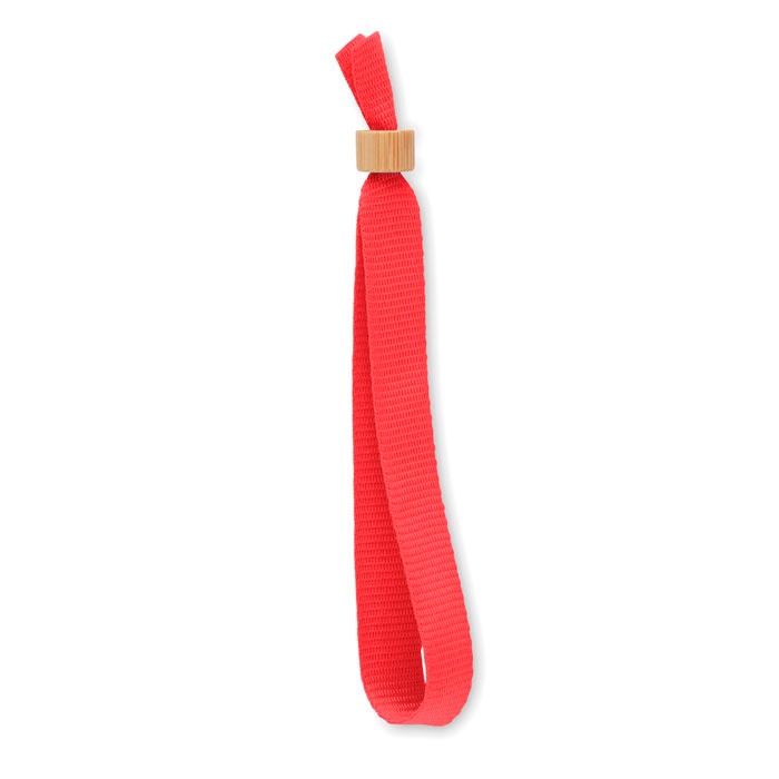 Pulseira de evento personalizável de RPET na cor vermelha