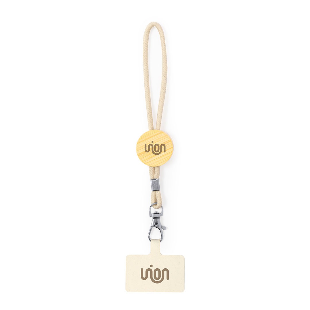 Pulseira suporte para telemóvel personalizável feito de algodão e bambu