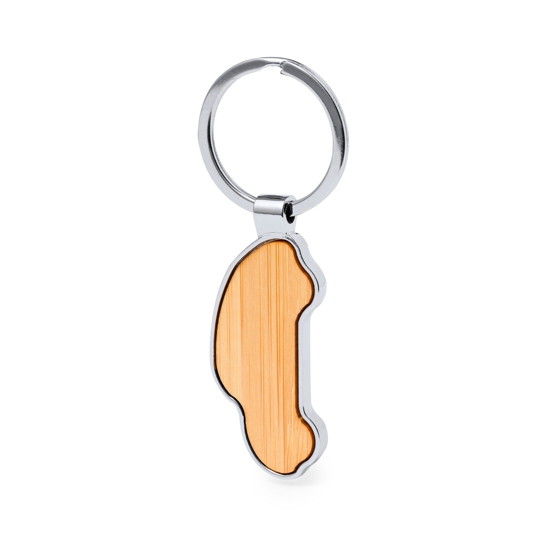 Porta-chaves elegante personalizável feito de bambu e metal