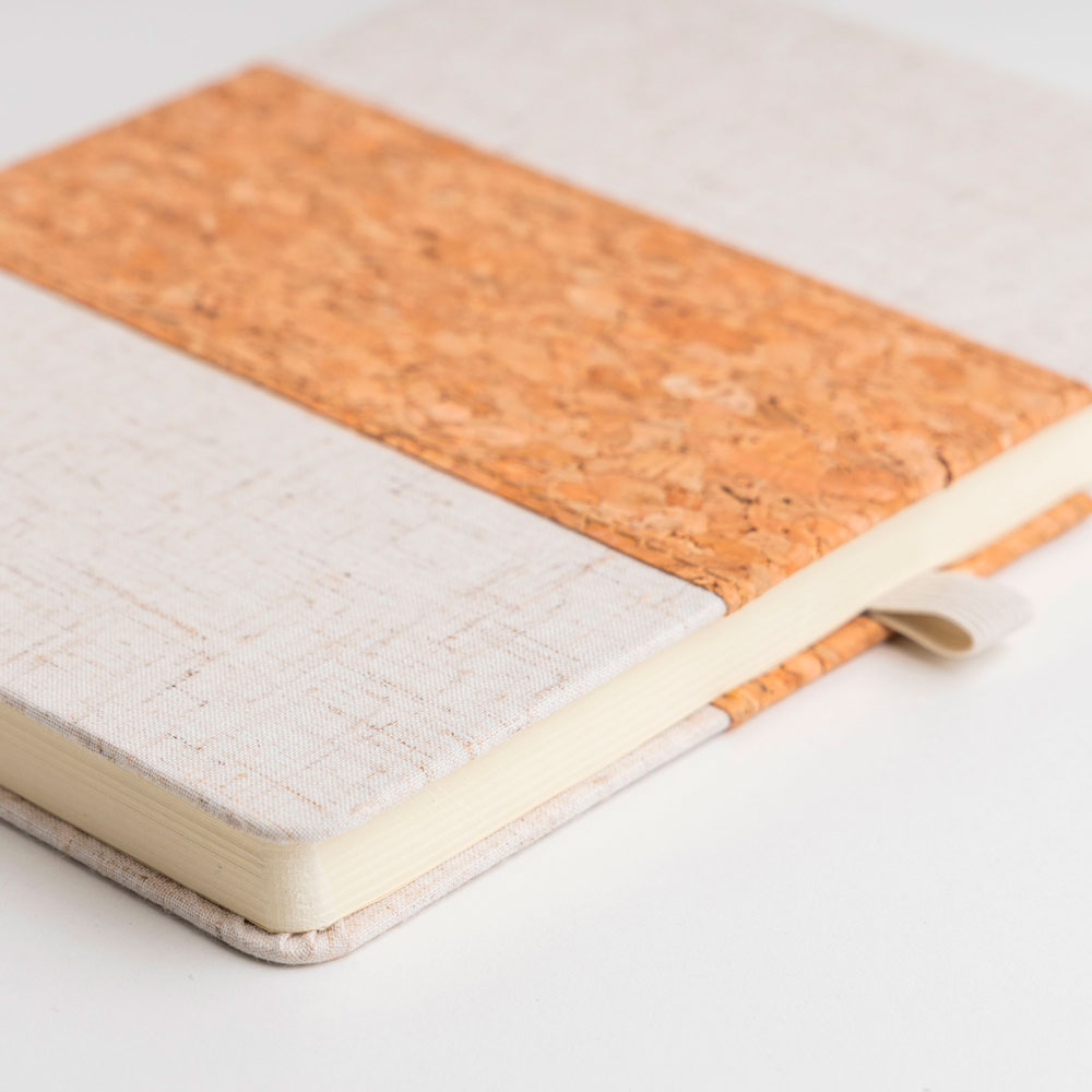 Bloco de notas personalizável A5 com suporte para esferográfica