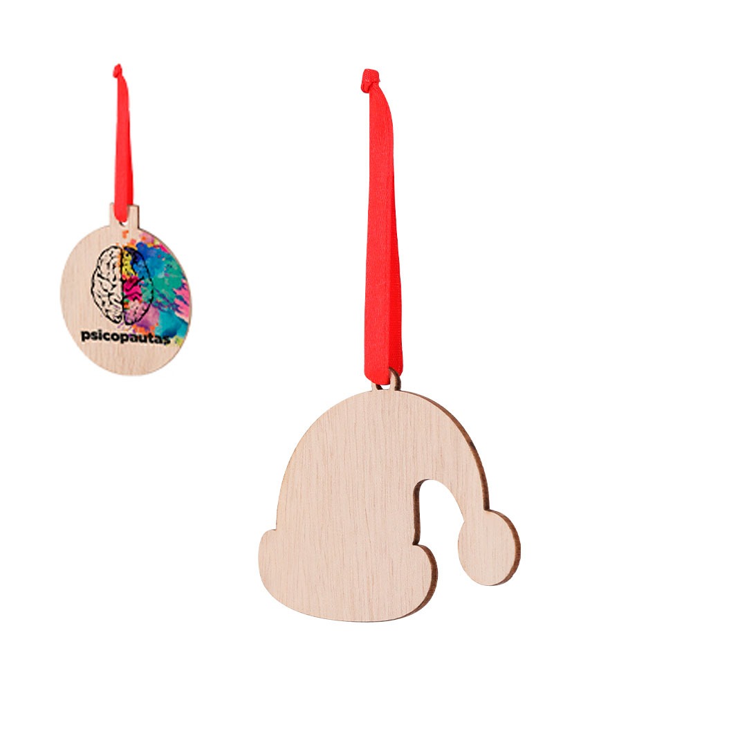 Enfeite natalício personalizável de madeira