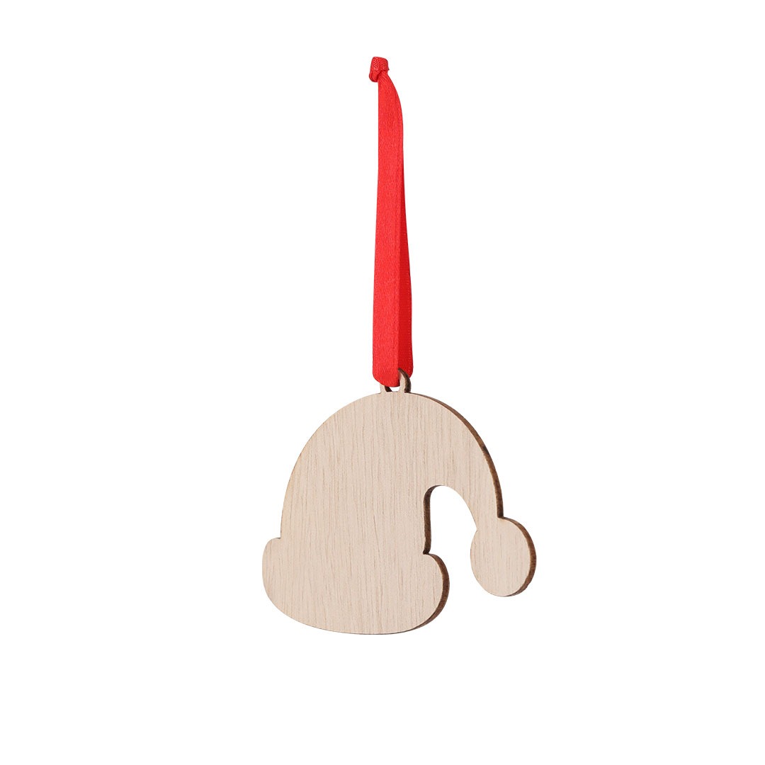 Enfeite natalício personalizável de madeira gorro pai natal