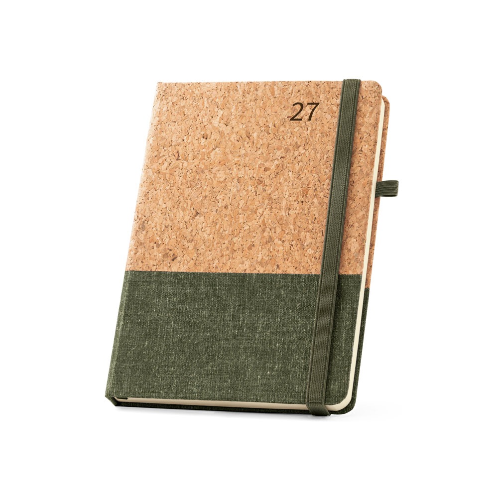 Agenda de cortiça e linho personalizável 2027
