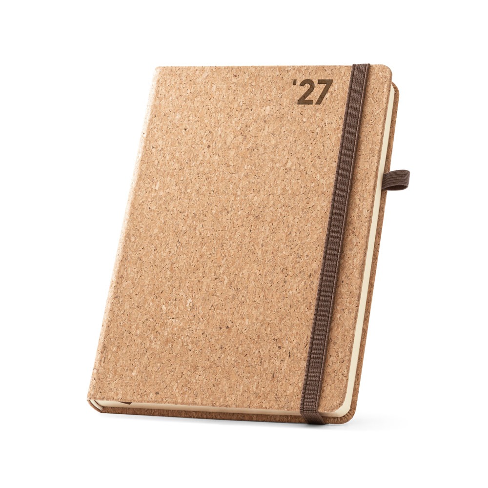 Agenda personalizável de cortiça 2027