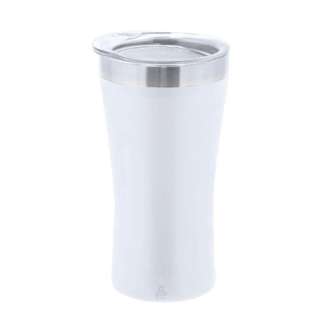 Copo térmico personalizável de aço inox reciclado branco
